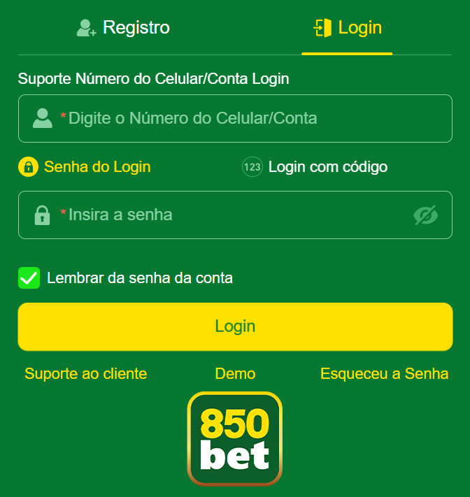 Login seguro na 850bet.com